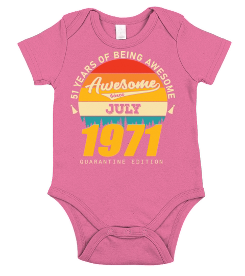 1971 Quarantine Edition July 51th birthday gift Short Sleeve Baby One-Piece