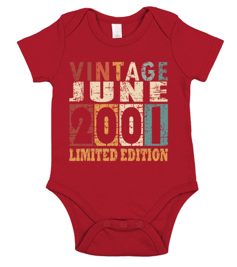 2001 vintage born in June gift Short Sleeve Baby One-Piece
