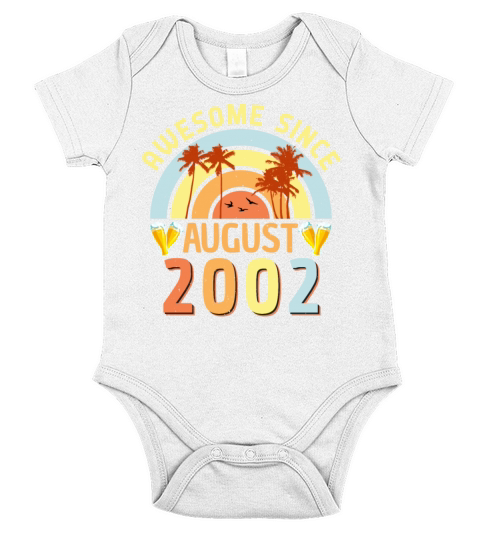 20th Birthday In August 2002 Short Sleeve Baby One-Piece