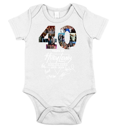 40 years of Huey Lewis and the news 1979-2019 Short Sleeve Baby One-Piece
