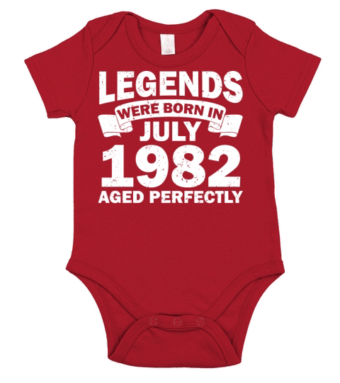 40th birthday July vintage 1982 gift idea Short Sleeve Baby One-Piece