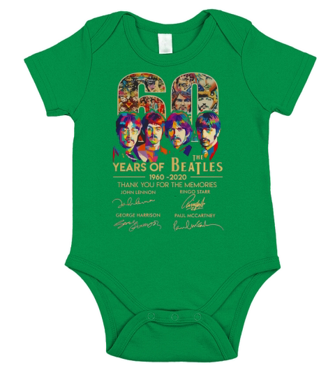 60 years of The Beatles 1960 2020 thank you memories signatures shirt Short Sleeve Baby One-Piece