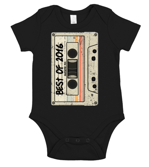 Best of 2016 Cassette Tape Birthday Short Sleeve Baby One-Piece
