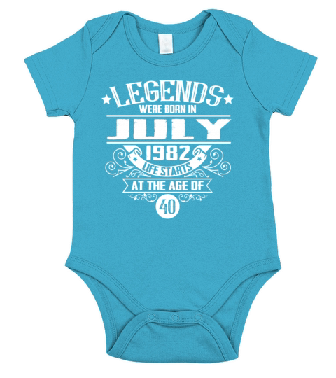 Birth Month July 1982 Vintage Vintage Birthday Short Sleeve Baby One-Piece