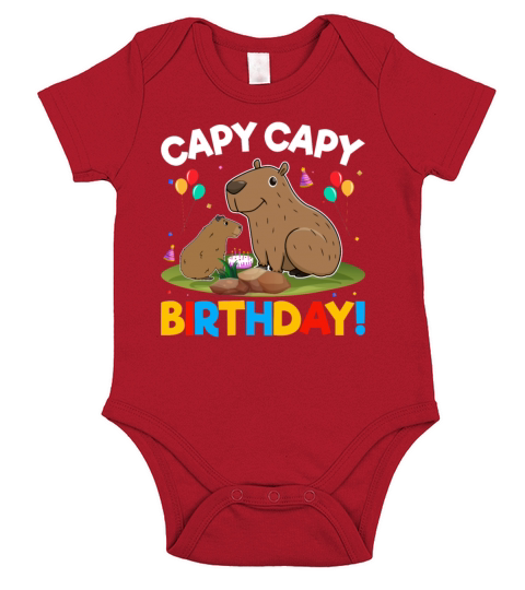 Capy Capy Birthday - Capybara Rodent Lover Short Sleeve Baby One-Piece