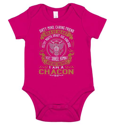 CHACON Last Name, Surname Tshirt Short Sleeve Baby One-Piece