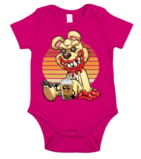 Coffee Zombie Bear Short Sleeve Baby One-Piece