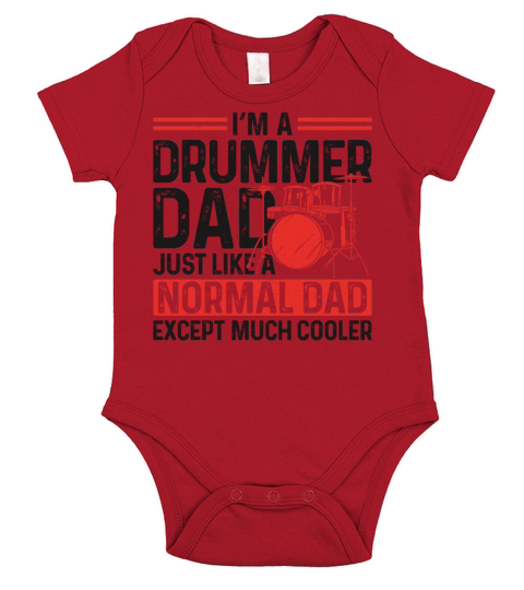 Drummer Drum Set Dad Father Daddy Short Sleeve Baby One-Piece