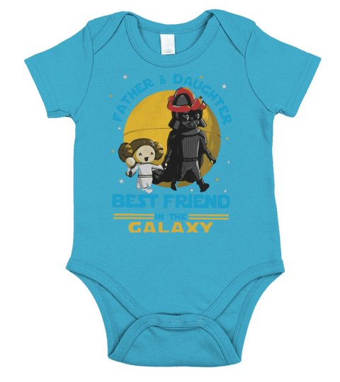 FATHER AND DAUGHTER IN THE GALAXY Short Sleeve Baby One-Piece
