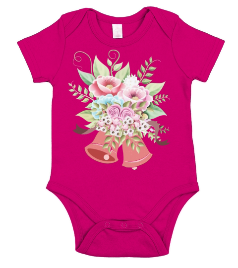 Flowers with Bell Florist Short Sleeve Baby One-Piece