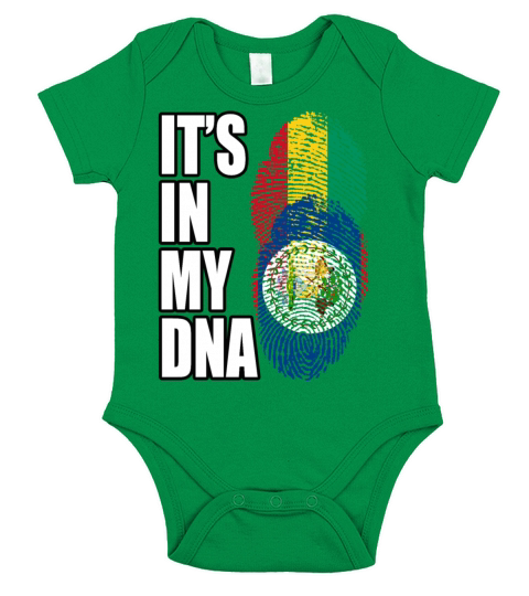 Guinean And Belizean Mix Heritage DNA Flag Short Sleeve Baby One-Piece