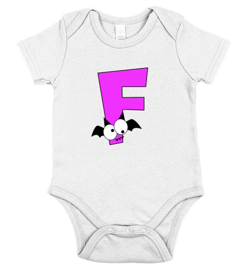 Halloween Alphabets Clipart F Short Sleeve Baby One-Piece