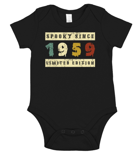 Halloween Spooky Since 1959 Retro Birth Year Short Sleeve Baby One-Piece