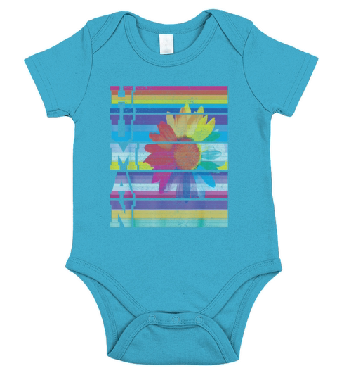 Human and Sunflower Pride Short Sleeve Baby One-Piece