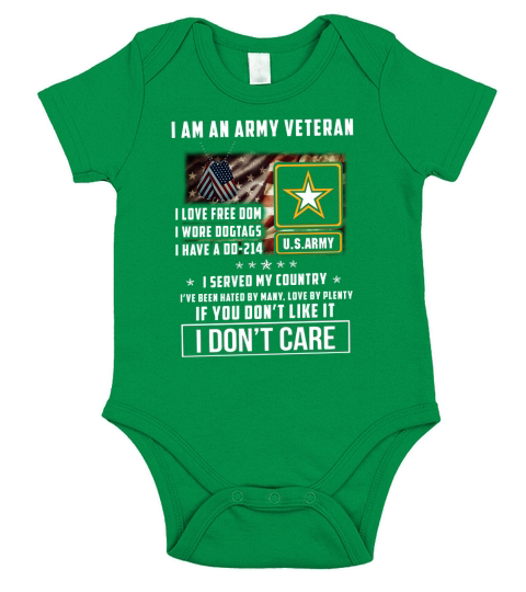 I am an army veteran i love freedom i wore dogtags i have a DD-214 shirt Short Sleeve Baby One-Piece
