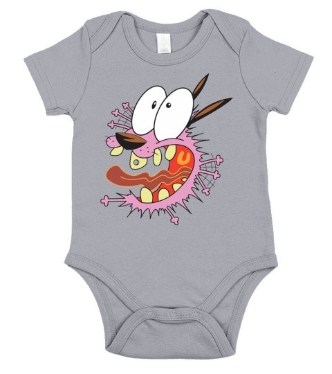 idiot face Courage dog TShirt Short Sleeve Baby One-Piece