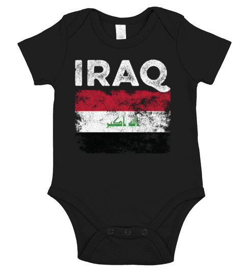 Iraq Flag Distressed - Iraqi Flag Short Sleeve Baby One-Piece