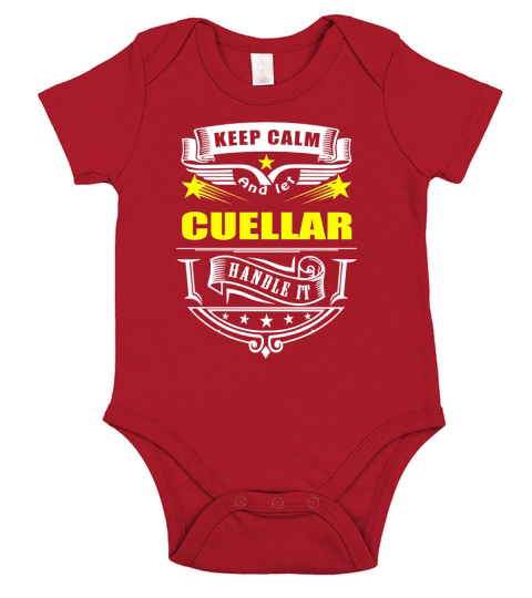 Keep calm and let CUELLAR handle it Short Sleeve Baby One-Piece