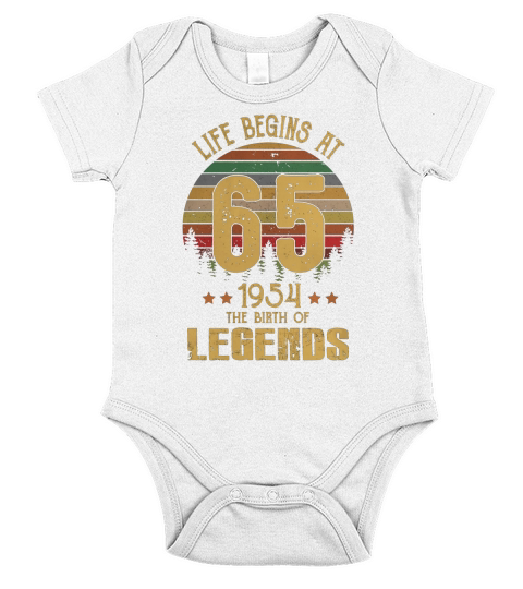 LIFE BEGINS AT 65 Short Sleeve Baby One-Piece