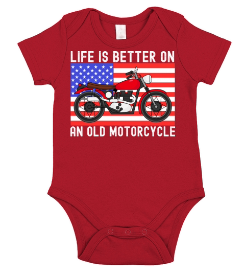 Life is Better on an Old Motorcycle Short Sleeve Baby One-Piece