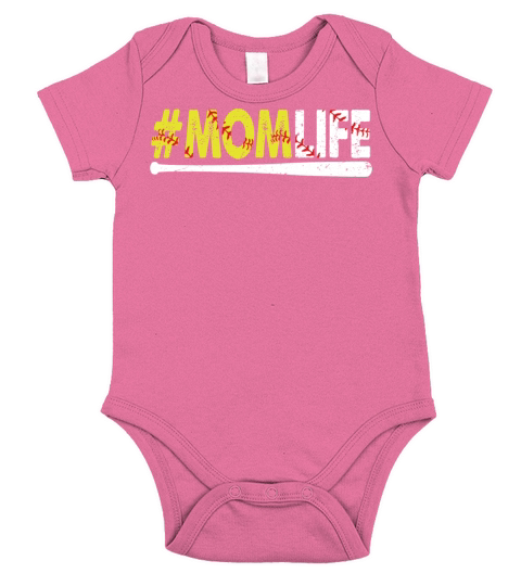 Mom Life Softball Sports Lover Mothers Day Short Sleeve Baby One-Piece