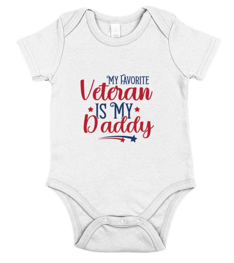 My Favorite Veteran Is My Daddy Short Sleeve Baby One-Piece