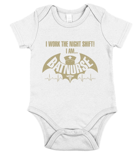 Official I work the night shift I am batnurse Short Sleeve Baby One-Piece
