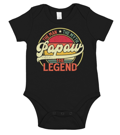 Papaw The Man The Myth The Legend Vintage Sunset Short Sleeve Baby One-Piece