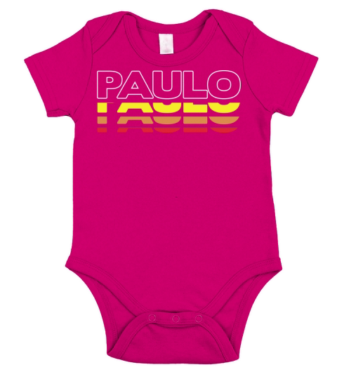 Paulo First Name Funny Vintage Sunset Paulo Short Sleeve Baby One-Piece