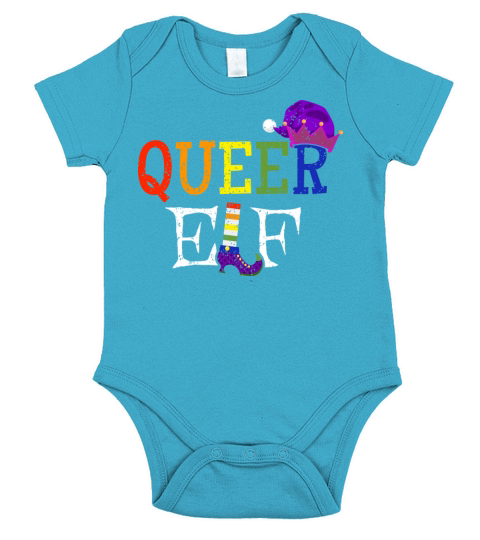 Queer Christmas Elf Gay Pride Short Sleeve Baby One-Piece