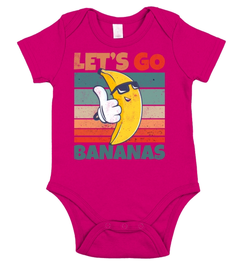 Retro Vintage Lets Bananas Funny Cool Banana Short Sleeve Baby One-Piece
