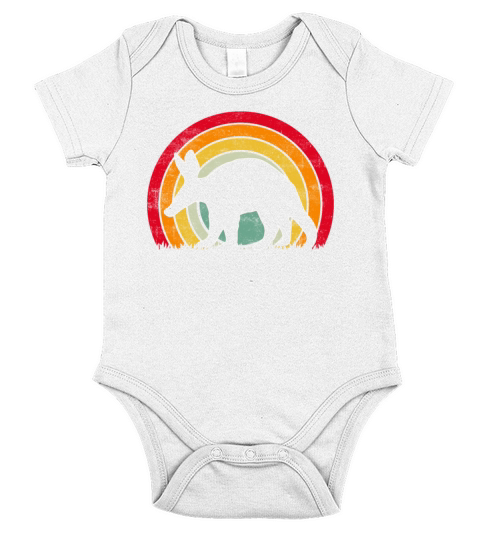 Retro Vintage Sunset Style Aardvark Orycteropodid Short Sleeve Baby One-Piece