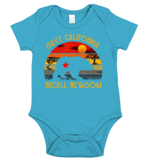 Save California Recall Newsom Vintage Sunset shirt Short Sleeve Baby One-Piece