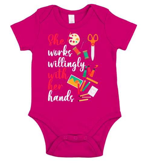 She Works Willingly With Her Hands Scrapbooking Short Sleeve Baby One-Piece