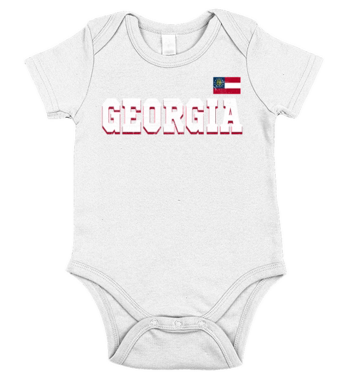 State Name America State Flag Georgia Short Sleeve Baby One-Piece