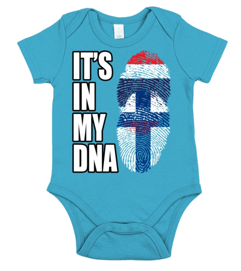 Thai And Finland Vintage Heritage DNA Flag Short Sleeve Baby One-Piece