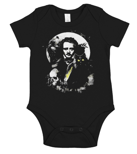 The Raven and The Black Cat Edgar Allan Poe Short Sleeve Baby One-Piece