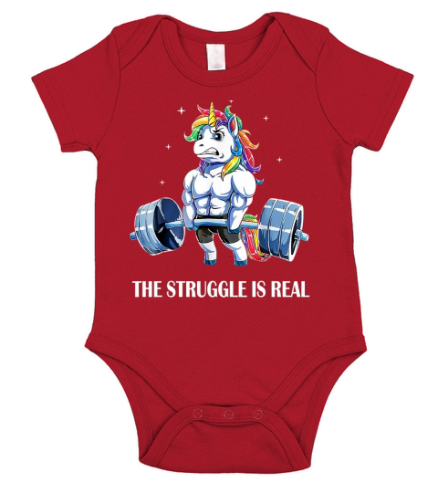 The Struggle Is Real Unicorn For Sport Lovers Gymer - Ladies Flowy Tank Short Sleeve Baby One-Piece