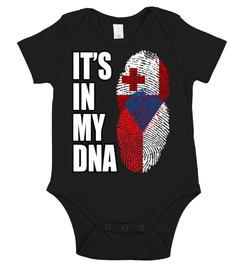 Tongan And Czech Mix Heritage DNA Flag Short Sleeve Baby One-Piece