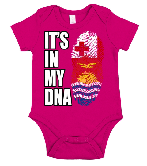 Tongan And Kiribati Mix Heritage DNA Flag Short Sleeve Baby One-Piece