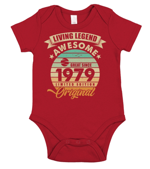 Vintaga 1979 Birthday Short Sleeve Baby One-Piece