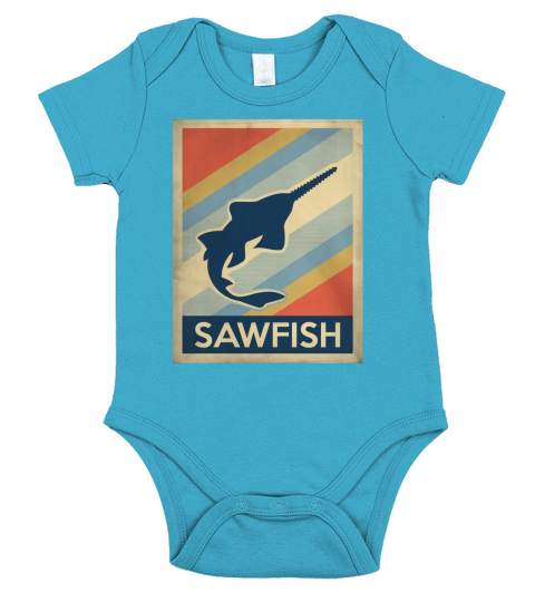 Vintage style sawfish Tshirt Short Sleeve Baby One-Piece