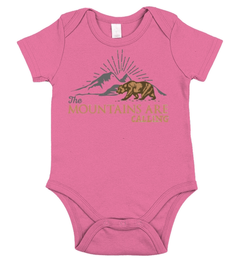 Vintage The Mountains Are Calling Outdoors Short Sleeve Baby One-Piece