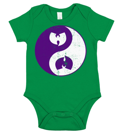 yin and yang wutang dark purple Short Sleeve Baby One-Piece