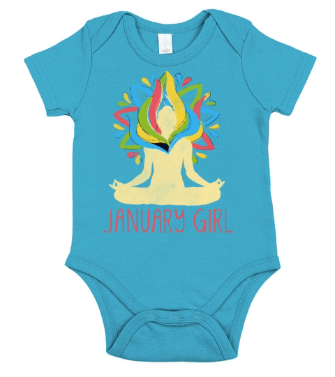 Yoga Mandala Meditation Birth Born Month January Short Sleeve Baby One-Piece