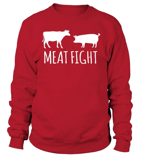 Meat Fight Pig Cow Funny Novelty T-Shirt Sweatshirt Unisex
