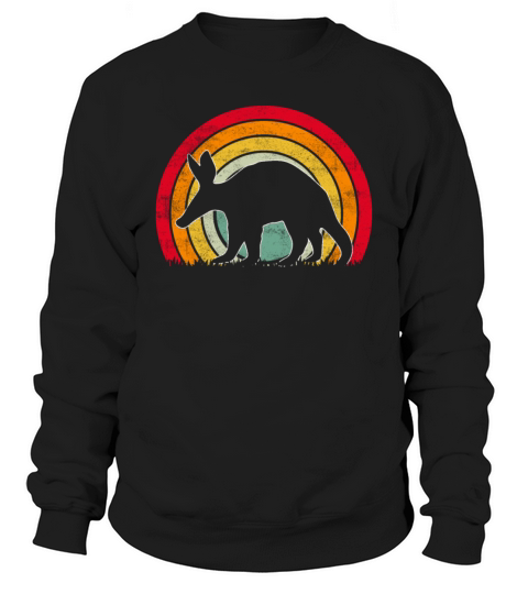 Retro Vintage Sunset Style Aardvark Orycteropodid Sweatshirt Unisex