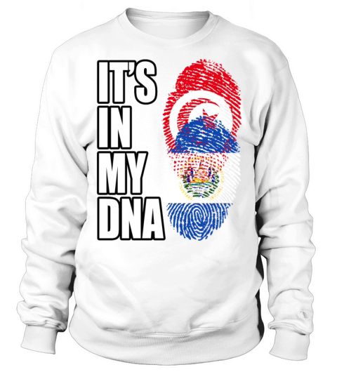 Tunisian And Salvadoran Mix Heritage DNA Flag Sweatshirt Unisex