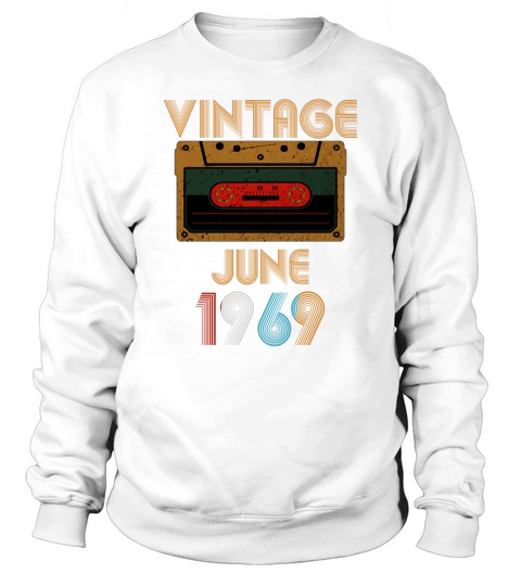 Vintage Birthday Cassette Tape June 1969 51st Sweatshirt Unisex
