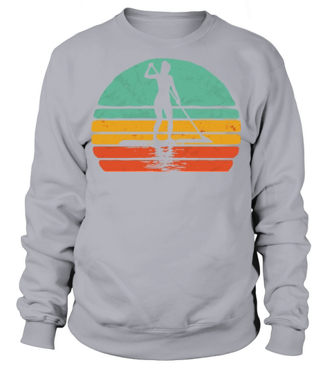Vintage Woman On Sup Stand Up Paddleboard Sweatshirt Unisex